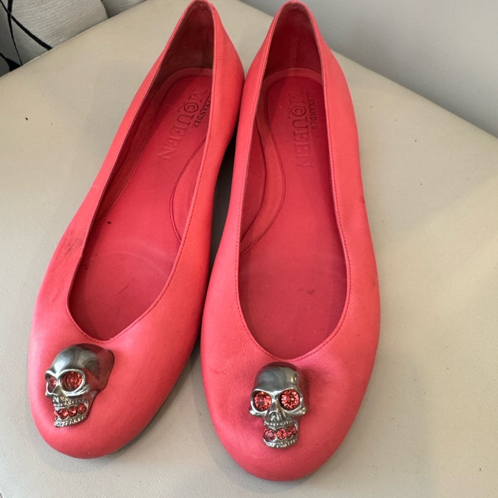 Alexander McQueen Pink Skull Ballet Flats